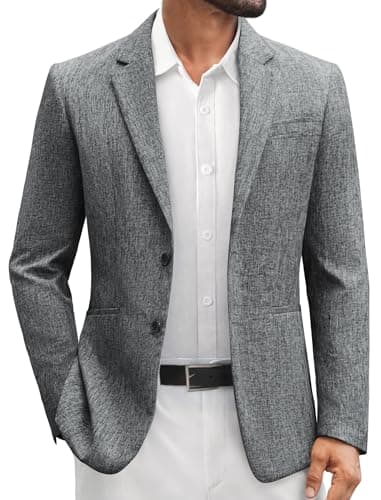 Vssjavun Men's Casual Blazer Suit Jackets 2 Button Lightweight Fashion Wedding Sport Coats Dark Gray