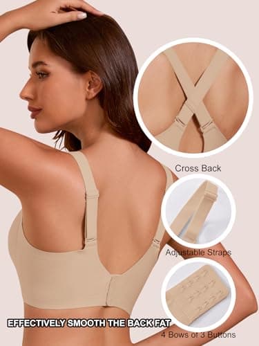 COCOMARTS Jelly Bras for Women No Underwire Seamless Push Up Scalloped Tshirt Bralettes Comfortable Wireless Everyday Bra Nude Medium - Thumbnail 5