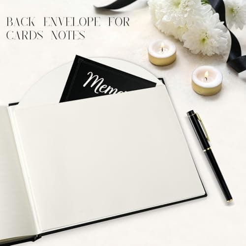 Gatyko Funeral Guest Book for Memorial Service in Loving Memory Funeral Guest Book with MemoryTable Sign & Back Pocket - Guest Sign in Book for Funeral Service (Khaki) - Thumbnail 6