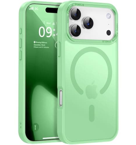 Newfuture Magnetic for iPhone 17 Pro Case [Compatible with Magsafe] [Military Grade Drop Protection] Translucent Matte Anti-Scratch Shockproof Protective Phone Cover 6.3 Inch, Matcha Green - Image 1