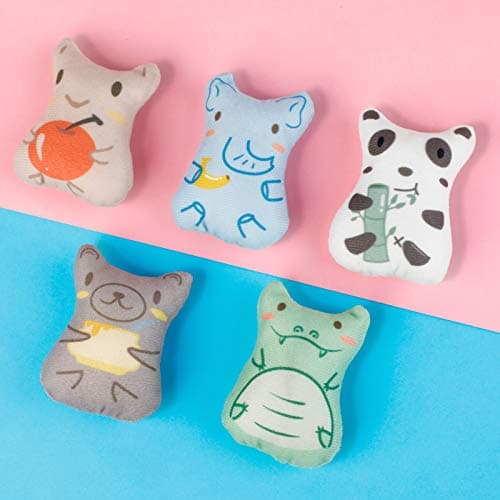 Dorakitten Catnip Toys for Indoor Cats - 5PCS Plush Cat Chew Toys Teething Interactive Catnip Filled Kitten Toy Soft Pet Toy - Thumbnail 3