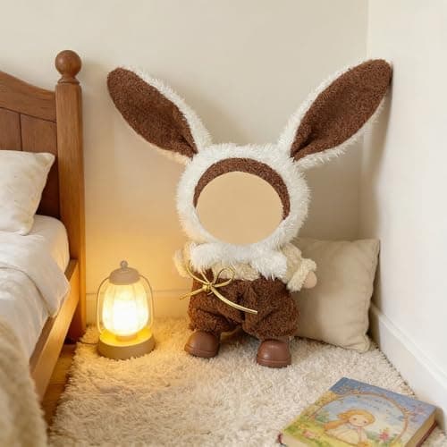 Ezcora 3PCS Animal Costume Outfits for 17cm Dolls, Include Blue Penguin, Brown Rabbit, and Festive Clown Clothes with Shoes and Mini Bottle, Cute Dress Up Accessories, (No Dolls) - Thumbnail 4