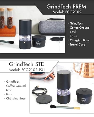 PALICO GrindTech - Portable Rechargeable Electric Coffee Grinder, Cordless Charging Base with Type C, 20 grind size SUS Conical Burr, for Home/Office/Travel or Camping, Mobile Apps support - Thumbnail 6