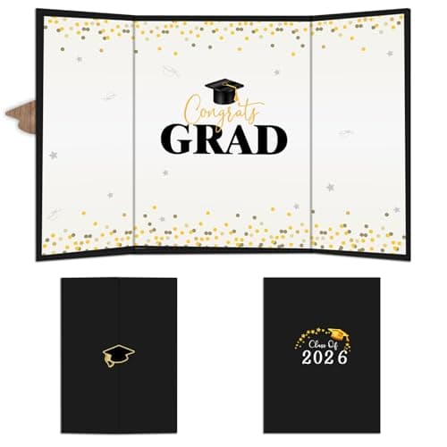 DYIRBIIY Graduation Signature Board - Class of 2026 - Confetti Black 18"X12" Grad Guest Book Alternative for College & High School Students, Congrats Graduate Gift, Party Supplies & Decorations - A04 - Image 1