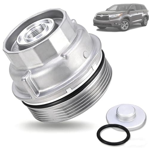 Aluminum Oil Filter Housing Cap Assembly 15620-31060 with O-Ring Seal - Compatible with Toyota Camry RAV4 Highlander Tacoma 4Runner Lexus ES350 RX350 OCAP-02