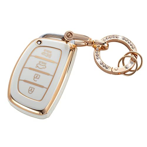 RUABIBAN Key Fob Cover Compatible with Hyundai, Soft TPU Key Case Protection Shell Fit lantra Ioniq Sonata Tucson Elantra GT