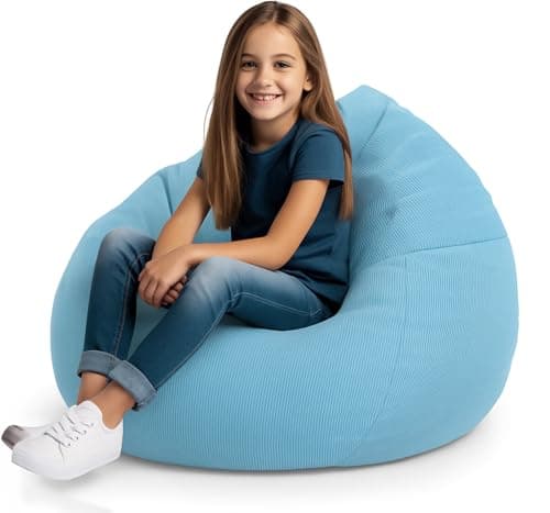 Stuffed Storage Bean Bag (No Filler) Keep Your Plush Toys More Organized Teens Children Lazy Playroom Perfect Ultra Soft Beanbag Washable Space Save Organizer Blue