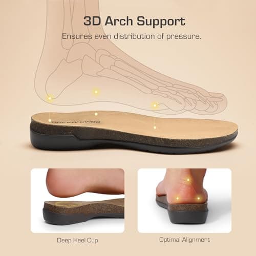 DREAM PAIRS Women's Comfortable Cork Footbed Arch Support Sandals Casual to Dressy Thong Walking Flat Sandals for Summer,Size 8.5,All Black,DWUMFS2509 - Thumbnail 3