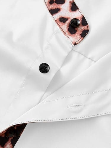 ZAFUL Men's Hipster African Tribal Graphic Patchwork Design Slim Fit Long Sleeve Button up Mandarin Collar Shirts (White Leopard XXL) - Thumbnail 6