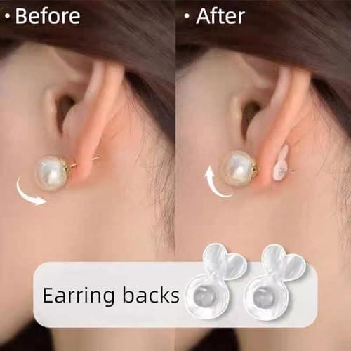 Earring Backs for Heavy Earring Support Backs 30Pcs +4Pcs Ear Studs Round Sliver and Rubber Earring Lifters for Droopy Ears Clear Earring Backs Replacements for Jewelry Bullet Earrings Back for Studs - Thumbnail 4