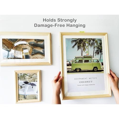 28 Pairs(56 Strips) Large Picture Hanging Strips Heavy Duty, Picture Hanging Kit, Hang Pictures on Wall Without Nails, No Hole Picture Hangers, Removable Adhesive Strips for Home Office - Thumbnail 6
