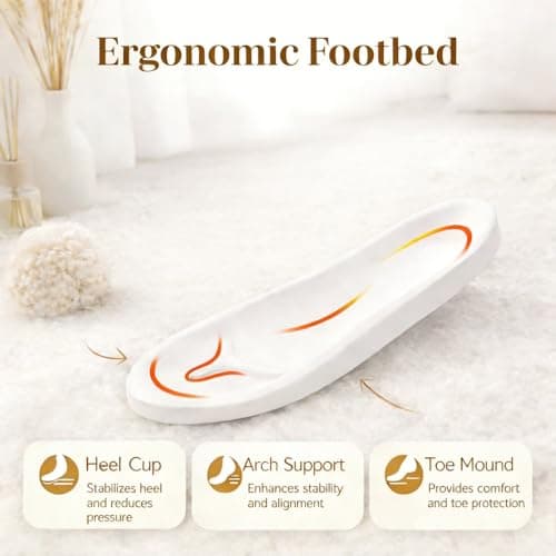 PXPUIQ House Slippers for Women - Fuzzy Slippers with Memory Foam Insole, Arch Support, Faux Fur Lining, Open Toe Design, Lightweight, Non-Slip Sole, Machine Washable, Slip-On Style - Thumbnail 5