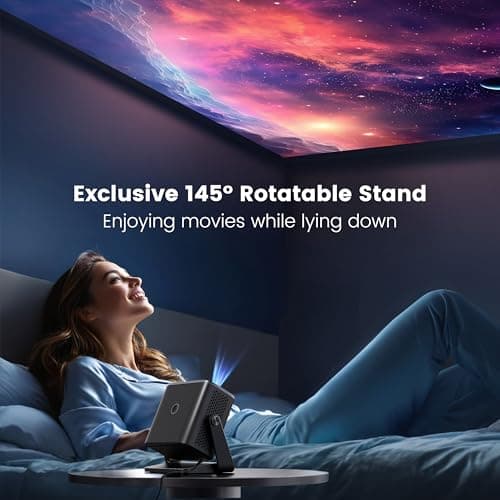Projector with WiFi and Bluetooth - Mini Projector [145°Adjustable-Stand & Electric Focus & Auto Keystone], PUTRIMS S28 Portable 1080P 4K Support Outdoor Movie Projector for Phone/TV Stick - Thumbnail 4