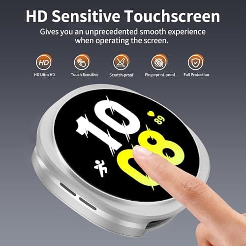 SDOCEBF 3 in 1 Rugged Metal Case for Samsung Galaxy Watch 8 44mm with Screen Protector, Lightweight Aluminum Bumper with Back Cover, Overall Protection Cover for Galaxy Watch 8, Silver - Thumbnail 3
