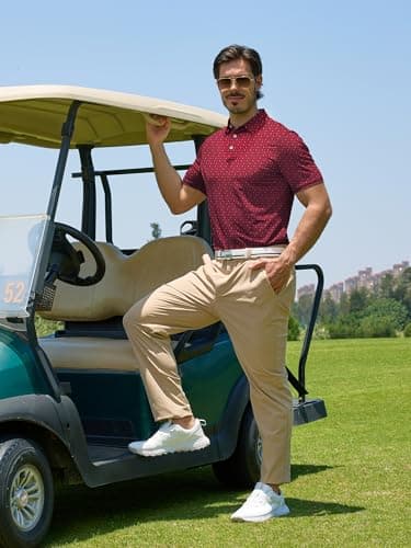 ZITY Select Mens Golf Shirts Short Sleeve UPF 50+ Print Performance Polo Moisture Wicking Casual Collared Golf Shirts for Men - Thumbnail 2