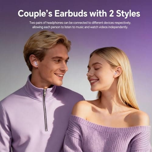 Xmenha Mini Invisible Small Earbuds Set Sleep Ear Buds Purple Wireless Bluetooth for Small Ears Canals Side Sleepers Tiny Micro Low Profile Smallest Hidden Discreet Earbuds 2 Pack Headphones for Work - Thumbnail 4