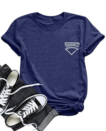 Baseball Shirts Women Softball Game Day T-Shirt Baseball Graphic Tee Tops Casual Short Sleeve T-Shirt - Image 1