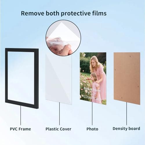 Schliersee 5x7 Picture Frames Set of 12, Elegant Classic Black Frame for 5 by 7 Photo, Wall and Tabletop Display - Thumbnail 4