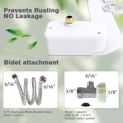 DCET Bidet Attachment, 0.23" Ultra-Slim No Gap Design, Non-Electric Self-Cleaning Bidet with Dual Nozzles (Rear & Feminine Wash), Adjustable Pressure, Tool-Free Installation - Thumbnail 5