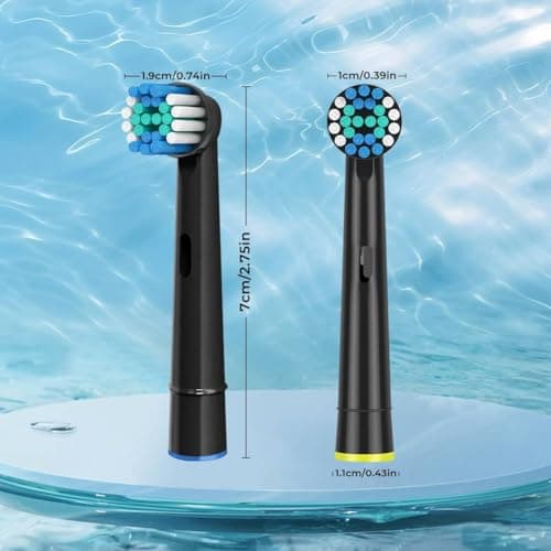 Replacement Toothbrush Heads, Compatible with Oral B Braun, 16 Pcs Professional Electric Brush Heads for Oral B Braun Replacement Heads Refill, Black - Thumbnail 4