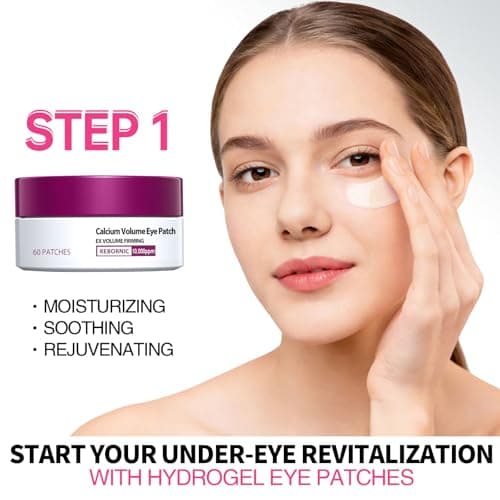 HUiPENGFEI Eye Care Set - Calcium Multi Balm Stick + Deep Hydrating Under Eye Patches 30 Pairs, Nourishing Calcium Volume Balm, Collagen Moisturizing, Gentle on Skin, Eyes Care & Daily Skincare - Thumbnail 3