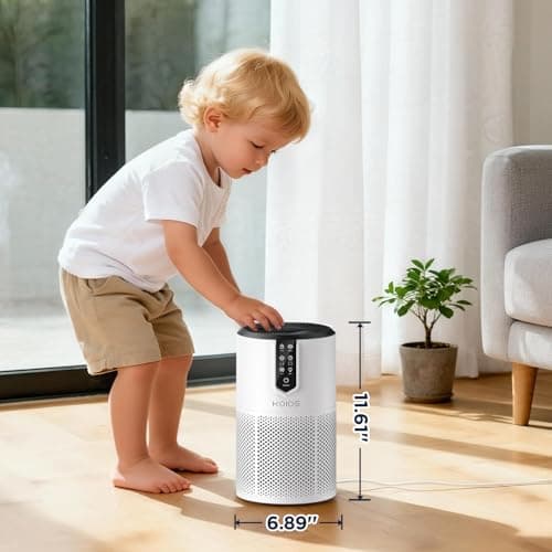 Air Purifiers for Home Large Room Up to 1300 ft², KOIOS H13 True HEPA Air Purifier for Bedroom, 15dB Quiet With Fragrance Sponge & Night Light, Eco Mode, Air Cleaner for Pets and Odors - Thumbnail 6