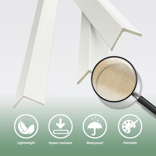 6Pcs 48" Wall Corner Protector,Pre-Cut Wall Corner Protector Guard Protection,Wood Grain Corner Trim for Door,Window Frames,Wooden Wall Edges(6Pcs-White) - Thumbnail 3