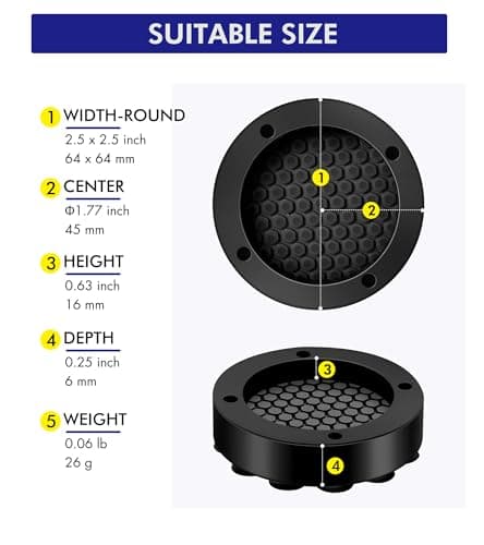 LILIWER Anti Vibration Pads For Washing Machine, Prevent Sliding Out, Soundproofing Base for Appliances, Floor Protector 4 Pack (4) - Thumbnail 5