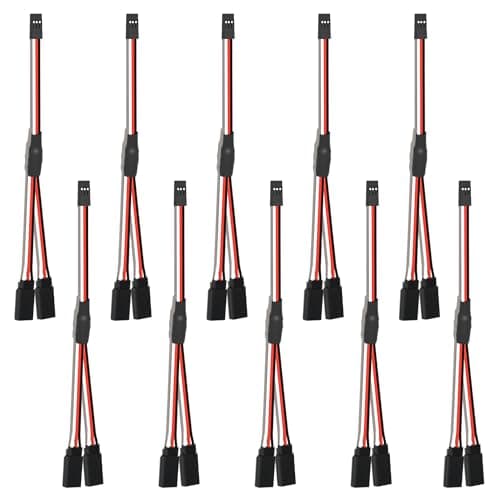 10-Pack 150mm Servo Extension Cable Y Connector 3 Pin Plug Splitters Rc Connector for Jr Futaba Jst Rc Car Quadcopter Airplane (Male to 2 Female Y Harness) - Image 1
