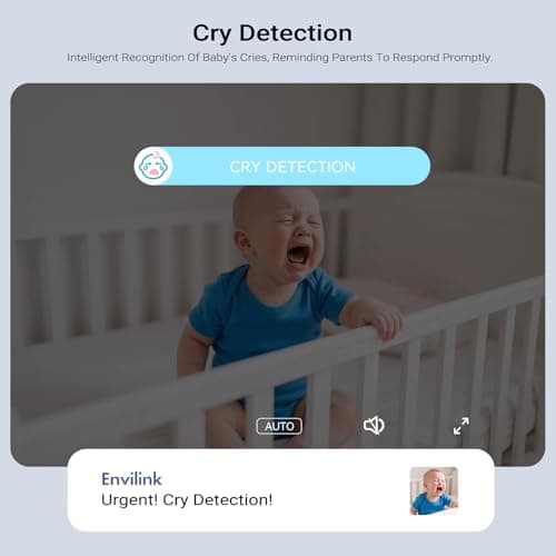 Envilink Upgrade Smart 1080P WiFi Baby Camera with APP, Video Baby Monitor with Camera and Audio, Cry Detection, Sleep Report, Night Vision, 2-Way Talk, 8 Lullabies Cloud Storage, Share to Family - Thumbnail 5