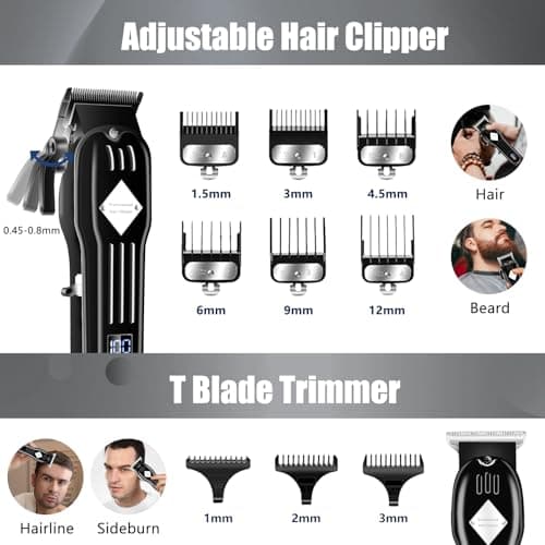 SUNNOW Professional Hair Clippers and Trimmer Set for Men, Beard Trimmer & Foil Shaver & Nose Trimmer Kit, Cordless Mens Clippers and Grooming Kit for Hair Cutting, Beard Styling, Home, Barber - Thumbnail 2