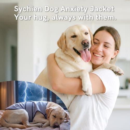 Sychien Dog Anxiety Jacket,Dog’s Thunder Calming Shirt Wrap Vest for Large Big Dogs,Travel, Fireworks, Separation, Bluish Grey XXL - Thumbnail 2