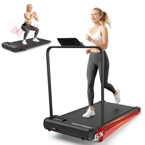 Foldable Walking Treadmill with Incline - Walking Pad with Handle Bar, Under Desk Treadmill with Vibration Plate, 2.5HP Compact Portable Treadmills for Home Small Spaces, Office, Remote Control