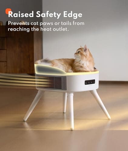 HomeRunPet Pet-Safe Space Heater with Heated Cat Bed - 2-in-1 Ceramic Heater for Room & Pets, 1300W Fast Heat, Energy Saving - Thumbnail 5