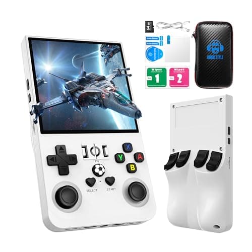 R36MAX Retro Handheld Game Console, 4.0 Inch 720x720 IPS Screen, 64GB Built-in 18,000+ Classic Game, Portable Hand Held Open Source Linux System, 4000mAh Battery Retro Gaming Console(White 64GB) - Image 1