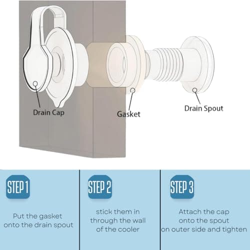 1" Cooler Drain Plug Replacement for Coleman Coolers-1 inch Shaft Length Cooler Drain Plug Kit, Cooler Parts Accessories Fits Most Coolers - Thumbnail 5