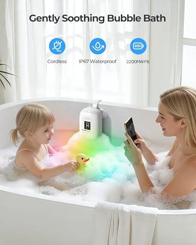 YUERO Bath Jets for Tub, Bath Jet or Bubble Mode, Cordless Waterproof Portable Bathtub Accessories with 3-Level Adjustable Speed, Bathtub Jets Massage for Home Spa, Travel Massage, Relaxing, Soothing - Thumbnail 4