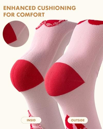 Lalapapa Cute Compression Socks for Women - 3 Pairs 20-30 mmHg Lightweight Graduated Knee High Compression Socks for Women for Daily Wear Travel Nurse, Nursing Design, L/XL - Thumbnail 4