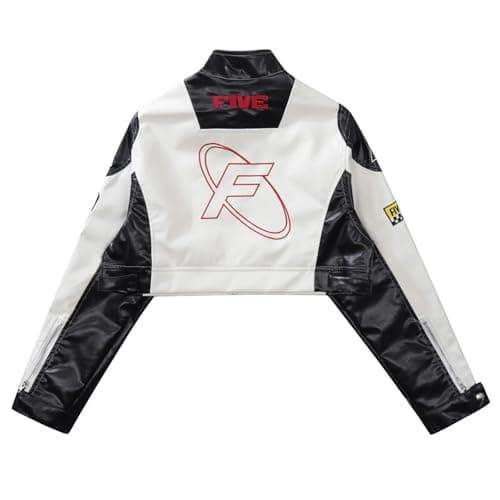 Aelfric Eden Cropped Leather Jacket Women PU Crop Moto Biker Racing Trendy Fashion Casual Coats - Thumbnail 3
