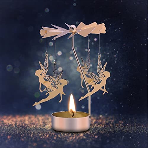 Spinning Candle Holder, Rotating Carousel Tealight Candle Holder, Unique Birthday Gift for Women, Mom, Sister, Friends, Christmas, Valentine's Day (Fairy) - Thumbnail 4