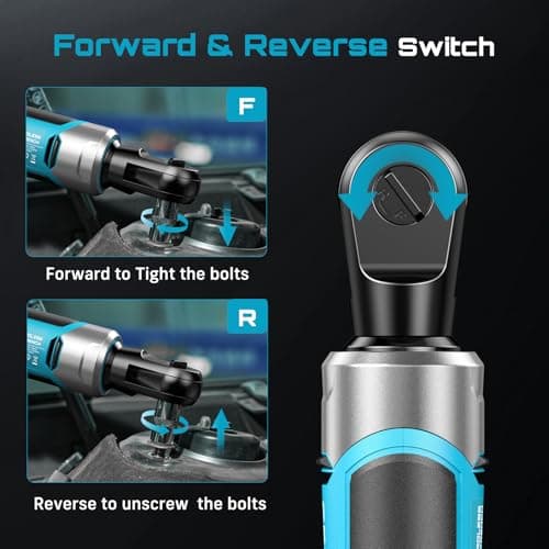 Seesii 3/8" Cordless Electric Ratchet Wrench, 60 ft-lbs (80Nm) High Torque, 21V Max, 2×2.0Ah Batteries, 0–300 RPM Variable Speed, Fast Charger, 10–17mm Socket Set, Extension Bar & Carry Case - Thumbnail 5