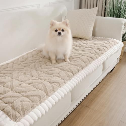 SHACOS 29.5"x72.8" Large Couch Cover for Dogs Non Slip Washable, Soft Fuzzy Pet Couch Covers for 3 Cushions Sofa, Pet-Friendly Couch Protector Sofa Pad, Brown - Image 1