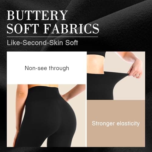 Leafigure High Waisted Leggings for Women- Soft No See-Through Yoga Pants for Gym Workout Running Lavender LXL - Thumbnail 3