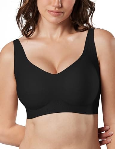 Tarbo Sleep Bras for Women – Seamless Jelly Wireless Push Up Bra, Comfortable No Underwire with Support and Lift, Full Coverage Back Smoothing, T-Shirt Bralette Black XL - Image 1