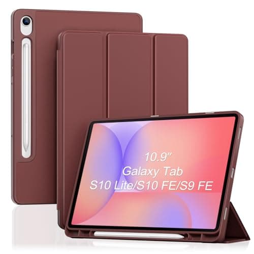 ProCase Smart Case for Galaxy Tab S10 Lite/S10 FE/S9 FE 10.9-Inch with S Pen Holder, Trifold Stand Folio Cover with Soft TPU Back for 10.9" Galaxy Tab S10 Lite/S10 FE/S9 FE -Wine