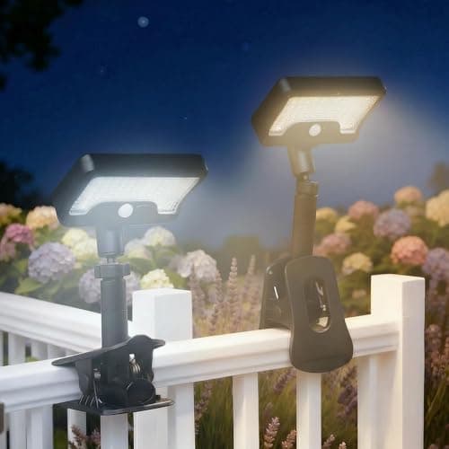 Varmtalys Clip On Solar Lights for Fence, 3CCT 3Modes Motion Sensor Light with Remote Control, 600LM IP65 Waterproof, 1-Second Installation, USB & Solar Powered for Fence, Camping, Gutter (2-Pack) - Image 1