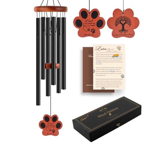 VENBEEL Pet Memorial Wind Chime, 28" Dog Memorial Gifts for Loss of Dog, Pet Loss Sympathy Bereavement Remembrance Gift
