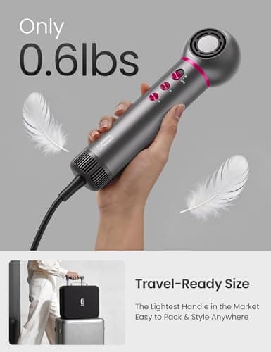 O.H.B 7 in 1 Hair Styler & High Speed Dryer Brush, 110,000RPM Blow Dryer Brush, Ionic Air Styler with Fast Drying, No Heat Damage Air Multi Styler for Volumize, Curl, Straighten, Travel Case, Gray - Thumbnail 4