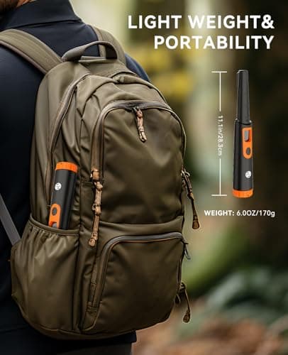 SUNPOW Metal Detector Pinpointer for Adults & Kids, Fully Waterproof, 360°Detection Handheld Pin Pointer Wand with LCD Screen, 3 Modes (Buzzer, Vibration,Sound) for Treasure Hunting- OTMD08 - Thumbnail 6