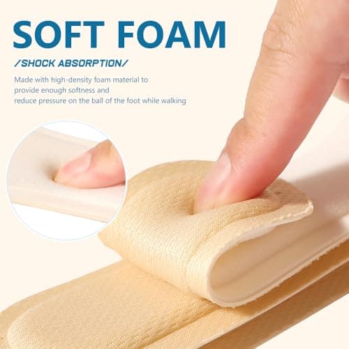 XINIFOOT 4 Pairs High Heel Inserts Women, 3/4 Length Women Thin Shoe Insoles for High Heels, Pumps, Open Toes, Flats, and Sandals, Cushion for Heel and Ball of The Foot, Shock Absorption (Beige) - Thumbnail 3